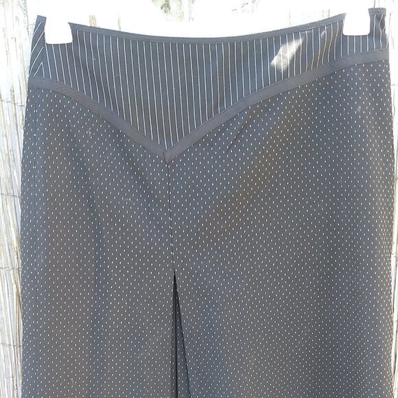 The Limited Dresses & Skirts - The Limited Black & White Pinstripe Polka Dot Pleated Slit Midi Skirt - 6
